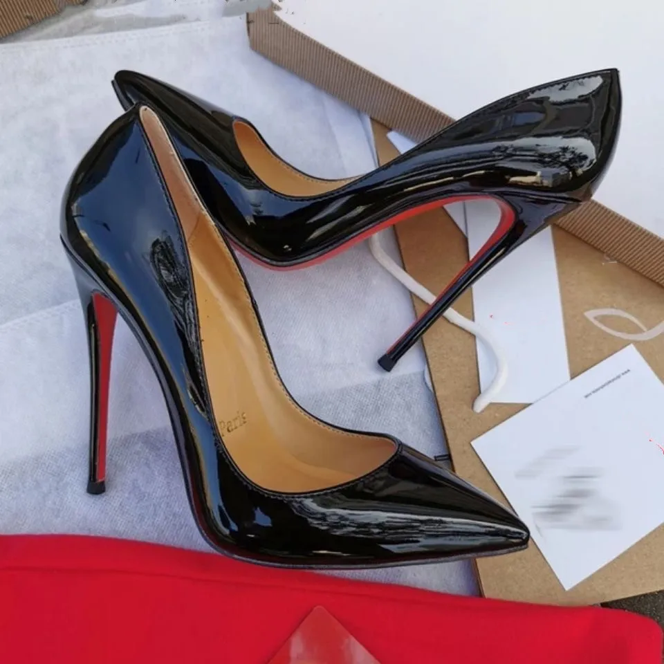7a Femmes de haute qualité Boots Chaussures robes talons hauts de luxe Docuner Back Patent Le cuir sandales pointues 6cm 8cm 10cm 12cm talons pompes Livraison gratuite 667789 804