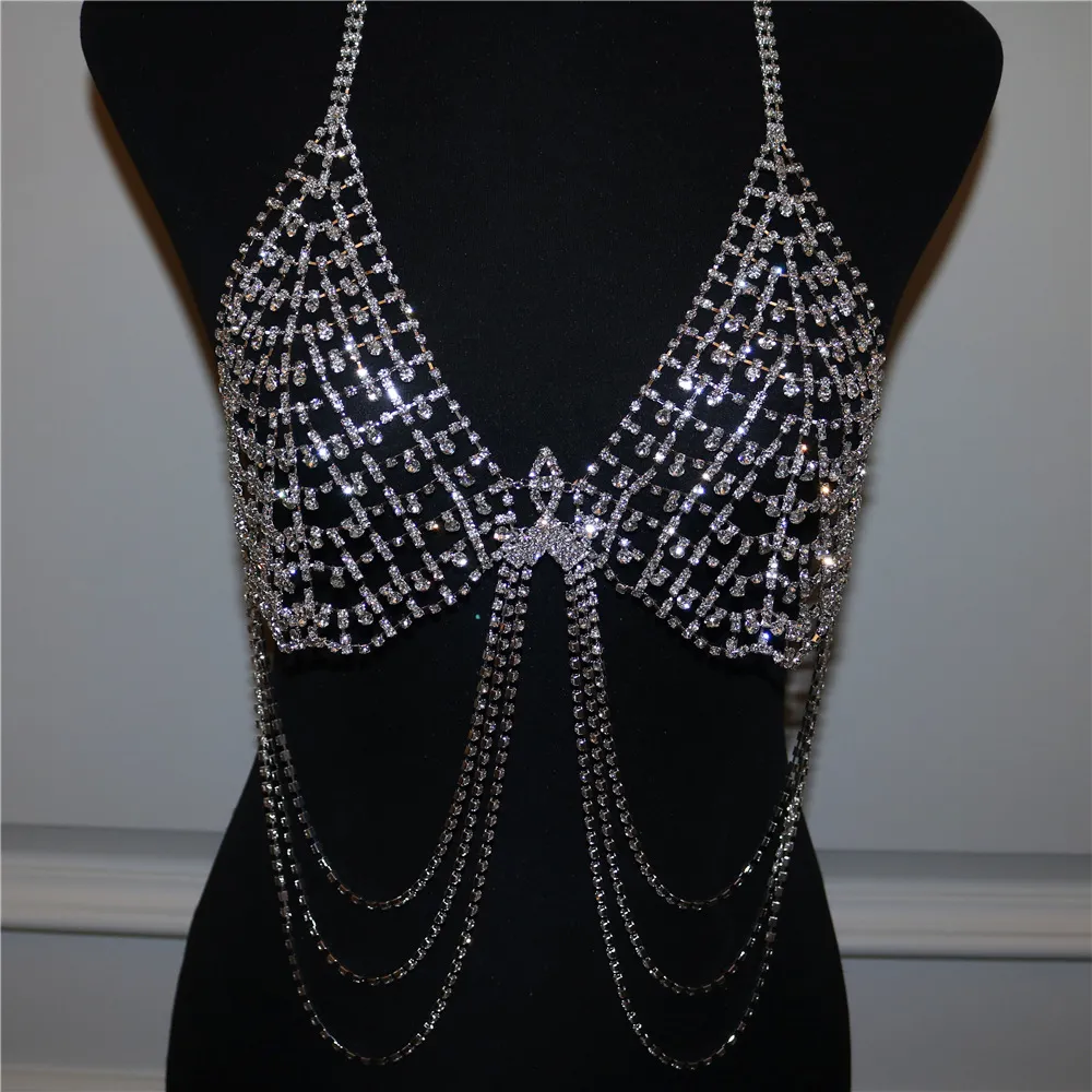 Sexy Rhinestone Body Crystal Chain Set With Fringe Bra And Red Heart Shaped  Thong Perfect For Nightclubs And Lingerie From Ailajewelry, $27.14