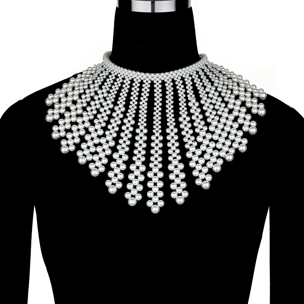 CCbodily Pearl Body Chain Bra - Fashion Shoulder Necklaces Bra Chain Body  Jewelry