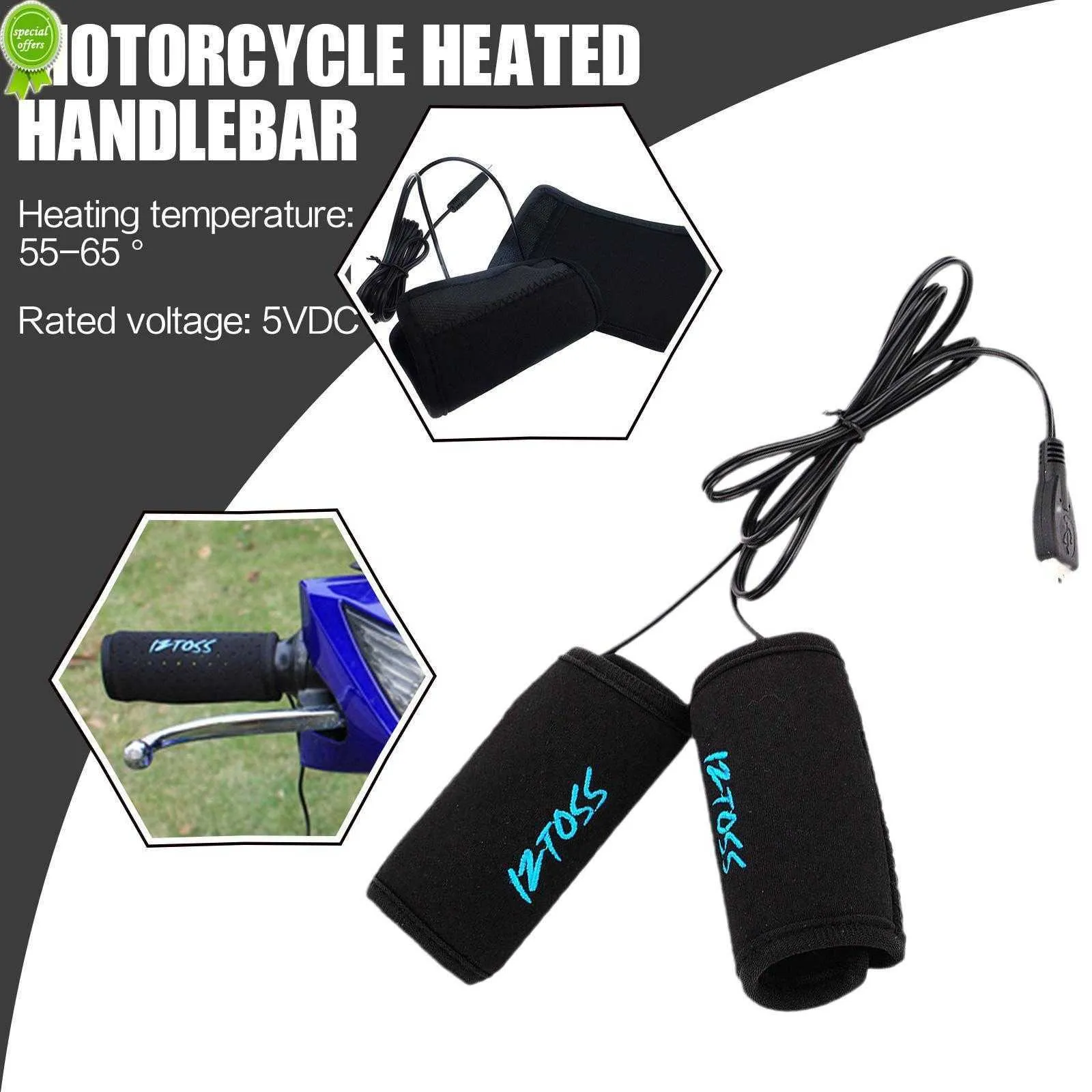 Auto motorfiets verwarmde manchetten Standhendel Elektrische verwarming Warmer Grips Winterverwarmingsstuurkussen Motorfiets Universele Hot Handgreep Bar