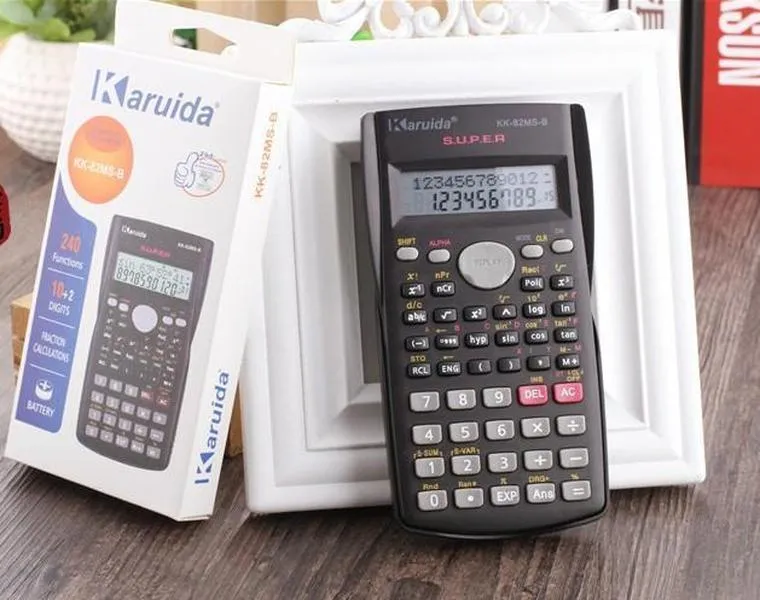 Tragbarer wissenschaftlicher Taschenrechner für Studenten, 2-zeiliges Display, 82 MS, tragbarer Multifunktionsrechner für den Mathematik-Großhandel