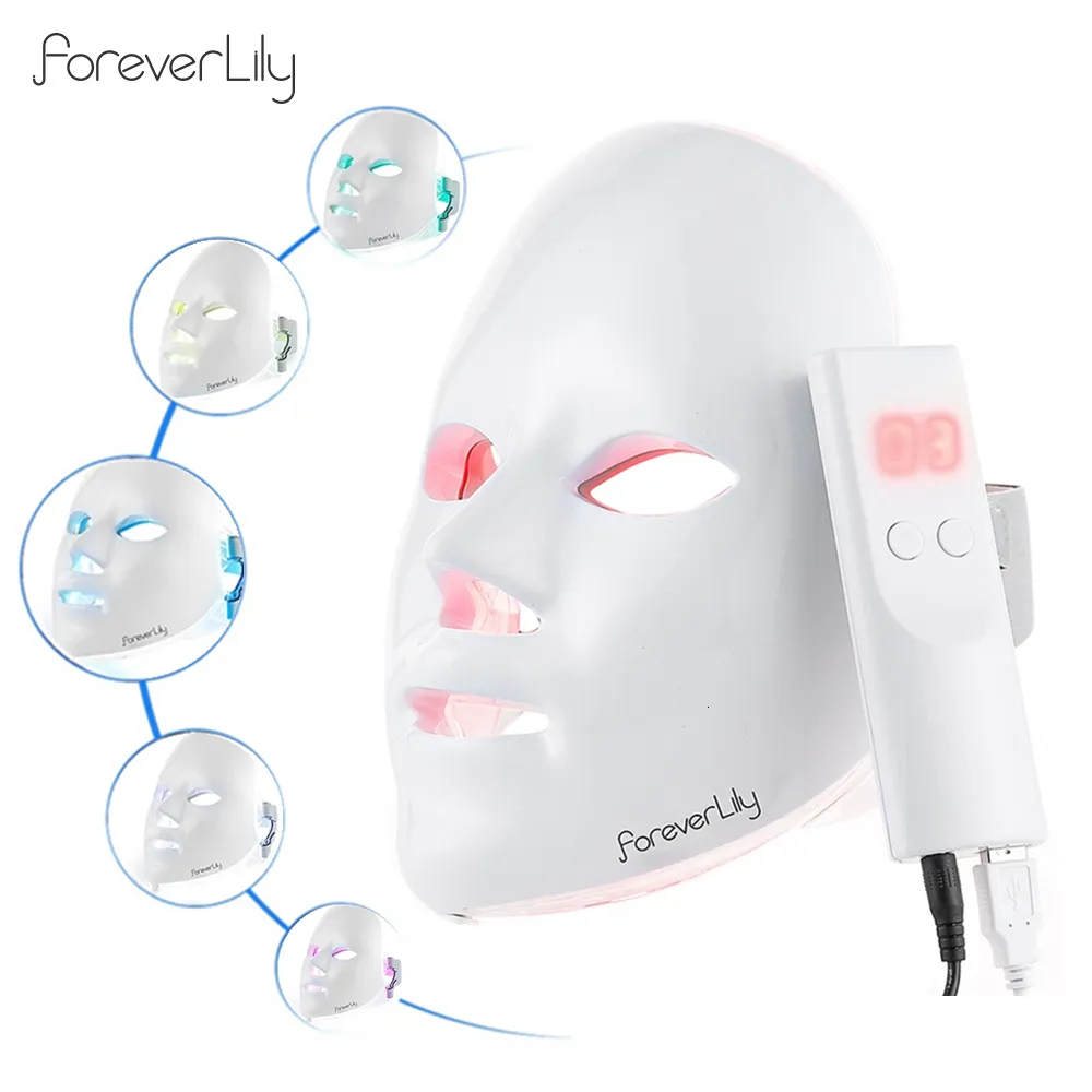 Gesichtspflegegeräte Foreverlily Minimalism 7 Farben LED-Maske Pon Therapy AntiAcne Faltenentfernung Hautverjüngungswerkzeuge 230512
