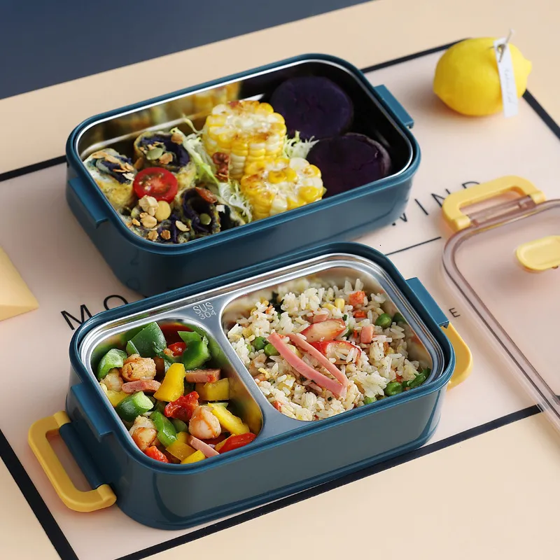 Double-Layer Microwave Oven Insulated Bento Box With Large Capacity 304  Stainless Steel Insulated Lunch Box