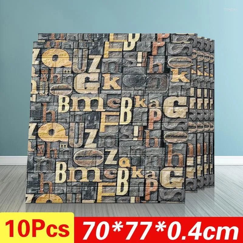 Adesivos de parede 10pcs 3d adesivo imitação de tijolo decoração de quarto de parede auto-adesivo para sala de estar decoração de pano de fundo da tv de cozinha