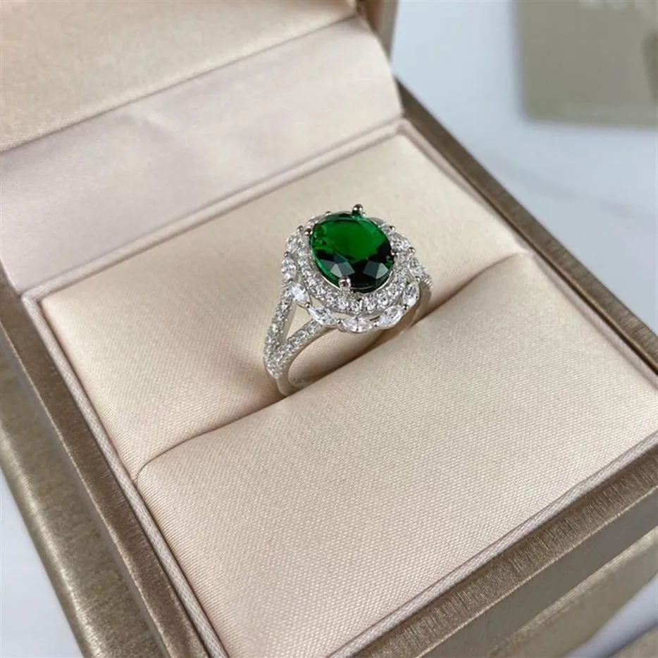 Verastore 18K Gold Inlay Rings Ny High Qulity Emerald Zircon Diamond Rings for Women Luxury Wedding Jewelry255p