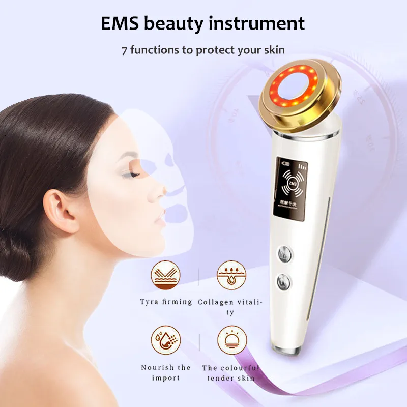 Tragbares, schlankes Massagegerät für das Gesicht, 5-in-1-LED-Hautstraffungs-Hochfrequenzstab, Lumispa Deep Clean Pores Lifting Rejuvenation 230512