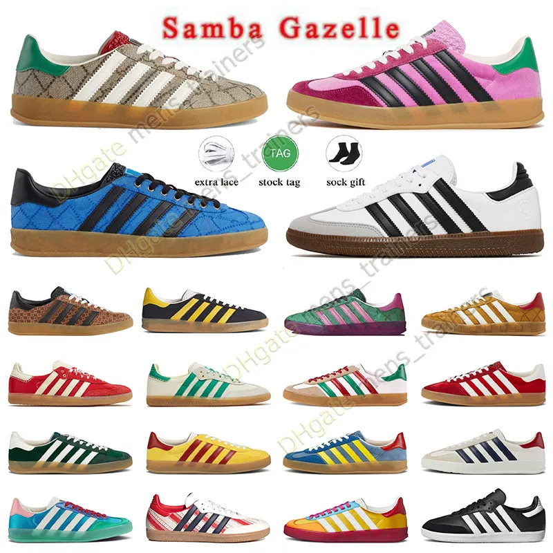 2023 retro samba vegan gazelle casual skor män kvinnor mode mexico svart vit gummi män blå beige rosa sammet og bonner designer tränare plattform låga sneakers