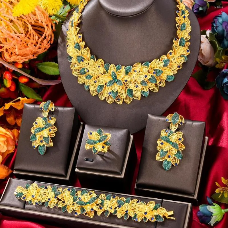 Серьги ожерелья устанавливают Kellybola 10 Colors Brangle Ring для женщин свадебная вечеринка CZ Африканский дубай