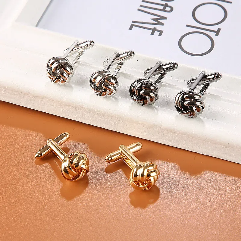 Fried Dough Twists Cufflinks Sleeve Nails Hollow out Fashion Men`s Shirts Wholesale