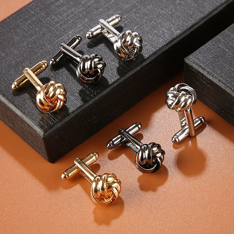 Fried Dough Twists Cufflinks Sleeve Nails Hollow out Fashion Men`s Shirts Wholesale