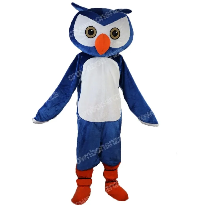 Simulation bleu hibou mascotte Costumes dessin animé carnaval unisexe adultes tenue fête d'anniversaire Halloween noël tenue de plein air costume