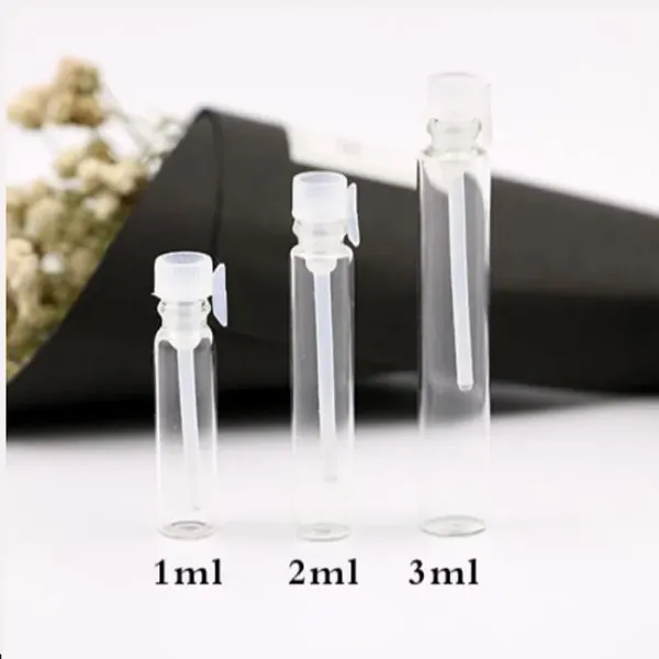 1ML 1CC 2ML 2CC 3ML 3CC perfume Small bottles Glass Vial with test stick Mini Perfume Sample Vial, Glass Test Empty Refillable Bottles
