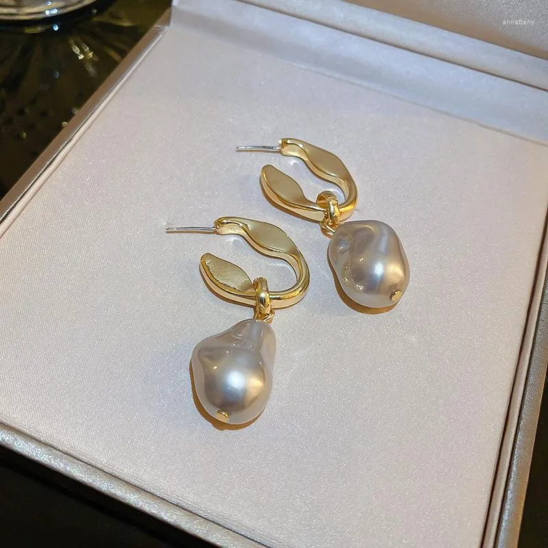 Baumeln Ohrringe Persönlichkeit Unregelmäßige Perle Tropfen Für Frauen Fashio Pendientes Korea Ohrring
