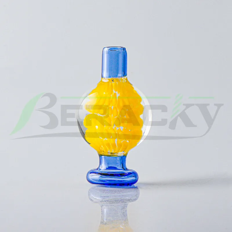 New Built-in Flower Glass Bubble Carb Cap 26mmOD Stripe Carb Caps For Beveled Edge Quartz Banger Nails Glass Bongs Dab Rigs Water Pipes