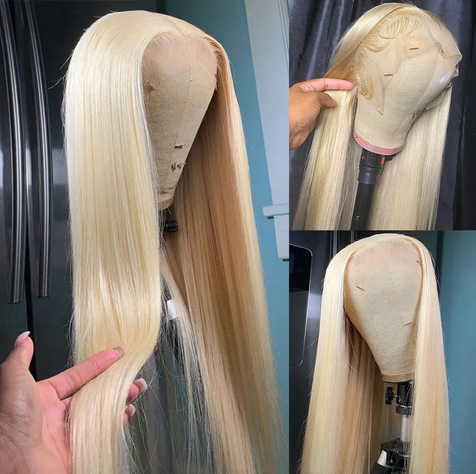 200Density 613 Hd Spitze Frontal Perücke 13x4 Gerade Spitze Front Menschliches Haar Perücken Für Schwarze Frauen Lange Cosplay synthetische Perücke Vorgezupft