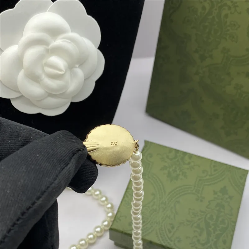Saturn Necklace Womens Pearl Necklace Designer Jewelry Diamond 18K Gold Plated 55 cm Solitaire Halsband älskar armband Alla hjärtans dag gåva