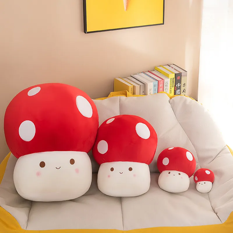 Wholesale super cute little mushroom pillow children accompany play pillow plush toys holiday gift room decoration