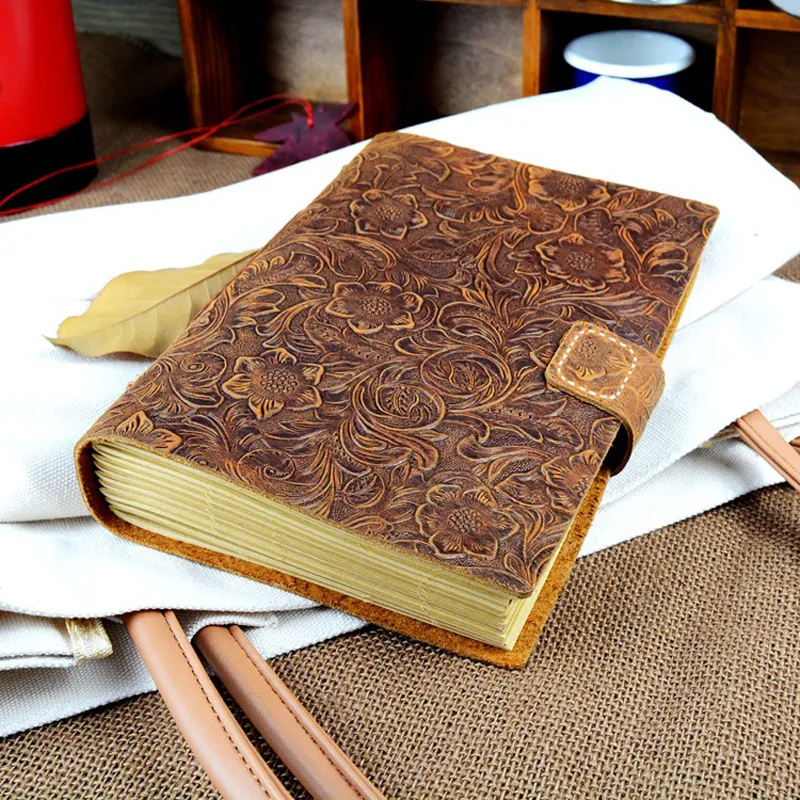 Notatniki rzeźbione notebookowe notebook ręcznie robione skórzane okładka notatka książka podróżna podróż dziennik vintage notatnik
