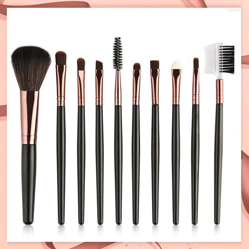 Make-up-Pinsel, luxuriös, 10 Stück, Lidschatten-Augenbrauen-Pulver-Set, weiches Haar, Wimpern, professionelle Kosmetikpinsel-Sets