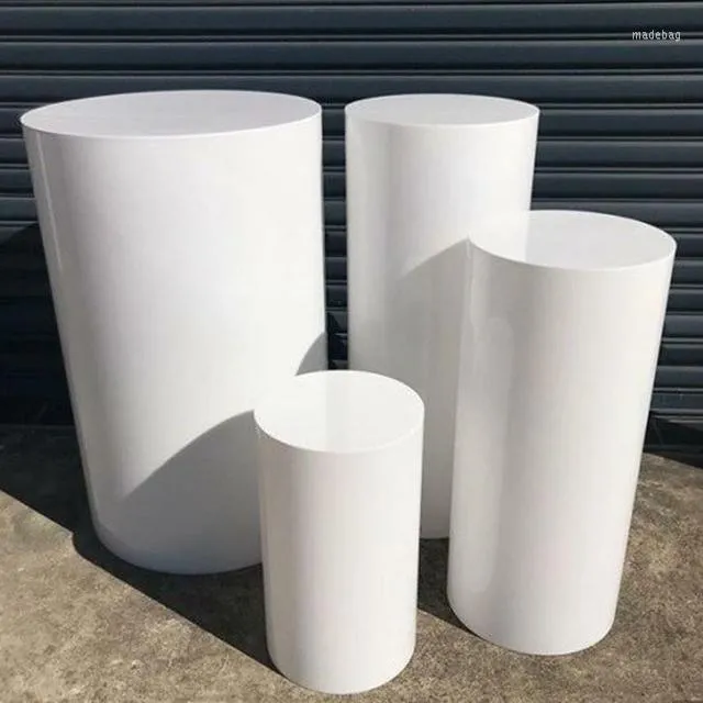 Party Decoration 4pcs/Set) Cake Pillar Wedding Pedestal Column White Plint för äktenskap Event Födelsedag Shop Yudao307