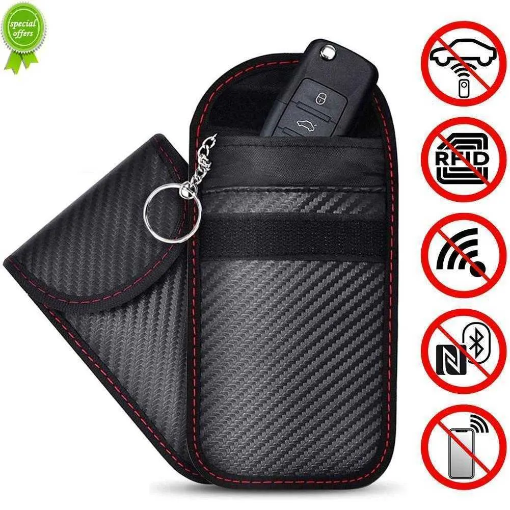 Bil RFID Signal Blockering Bag täcker Signalblockerfodral Faraday Cage Pouch för nyckelfria bilnycklar Strålningsskydd Mobiltelefon