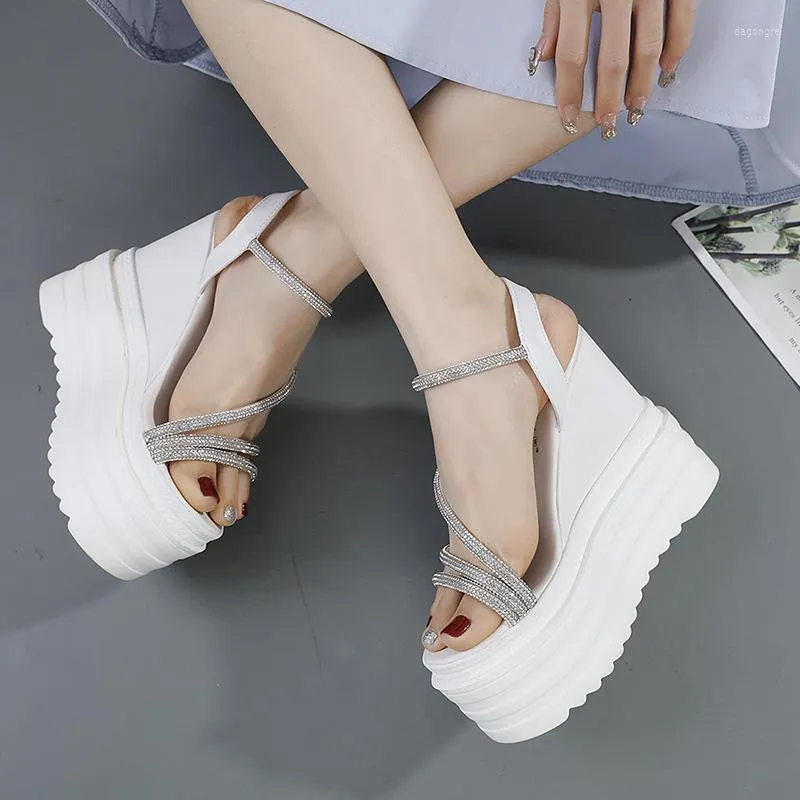White hotsell rhinestone wedges