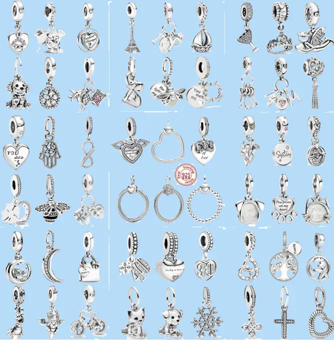 925 charm beads accessories fit pandora charms jewelry Hot Fashion Heart Friend Cat Dog I Love You Pendant Bead