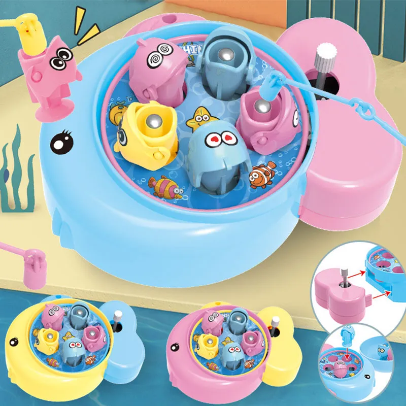 Mini Machine de pêche jouets Console de jeu d'enroulement pour enfants bébé éducatif coordination œil-main cerveau manuel