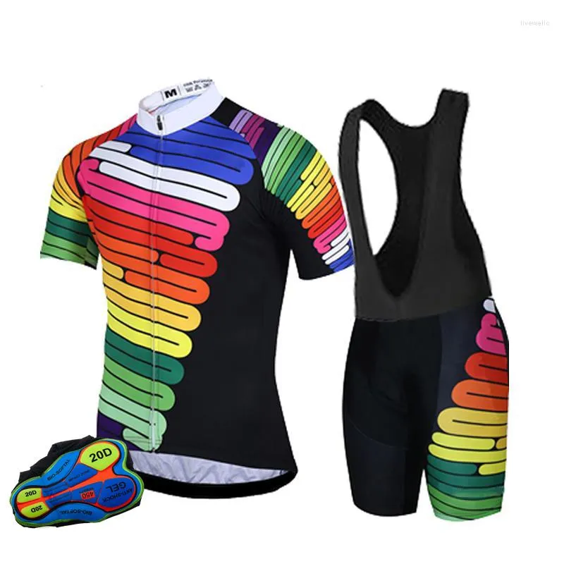 Racen sets Ademende anti UV Bike Uniform Suit 2023 Style MTB Wear Pro Team Cycling Jersey Short Sleeve Bicycle Clothing Summer