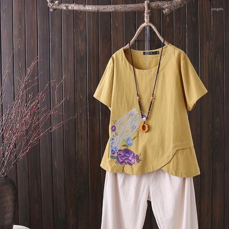 Blusas De Mujer Blusa De Lino Y Algod n De Verano Para Mujer