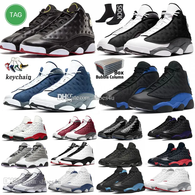 여성용 13s 남성용 농구화 13 Black Flint Wheat Wolf Gray Playoffs Purple French Brave University Blue Bred Hyper Royal Mens Womens Trainers 스포츠 스니커즈