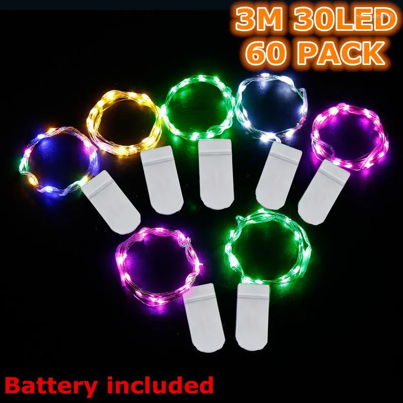 Cordes 100/60/30 Pack 3M 30LED fée lumière lumières de noël fil de cuivre chaîne pour l'année de mariage Noel guirlande fête