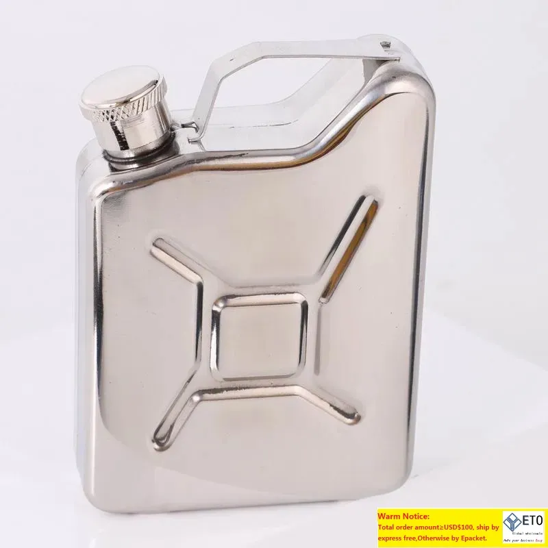 100pcs Praktyczne 5 uncji Jerrycan Oil Likor Hip Flask Wine Pan Spanki szklanki stali nierdzewnej benzyna benzyna paliwa paliwa puszka puszka