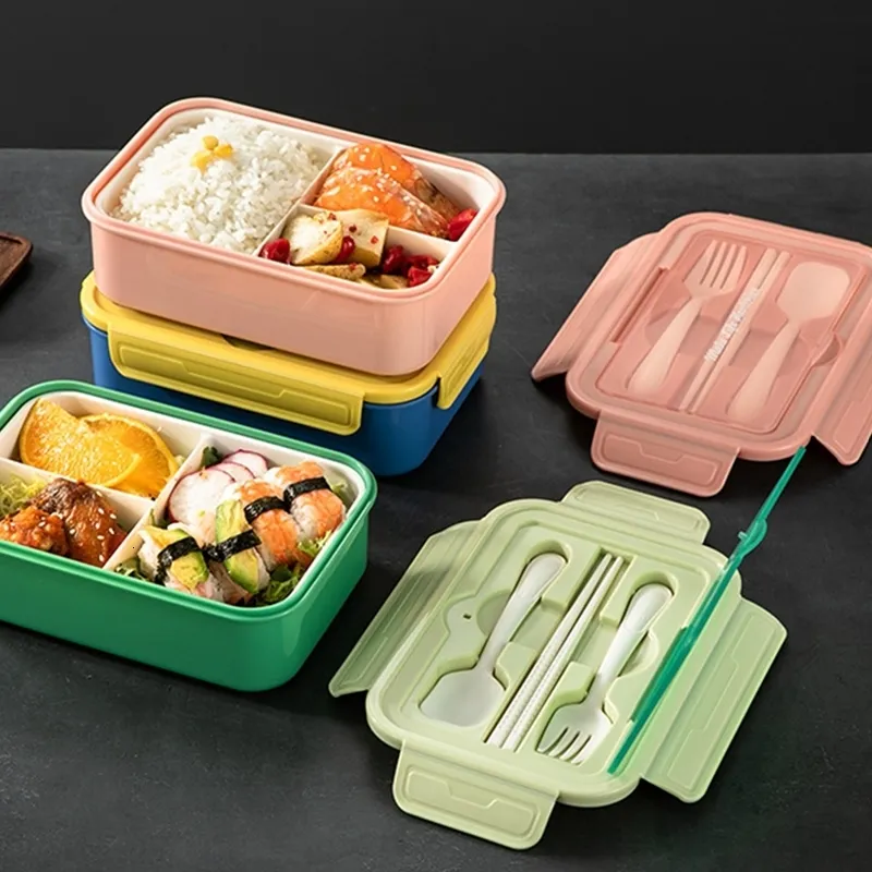 Boîtes à bento Boîte à lunch portable Boîte à bento Pique-nique Conteneur de nourriture pour enfants Boîte à salade scellée Camping en plein air Boîte à lunch Vaisselle 230515