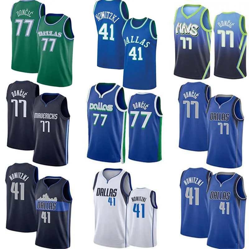 Retro Dirk Nowitzki Forması Luka Doncic City Basketbol Formaları Erkekler Kolsuz giyim baskısı
