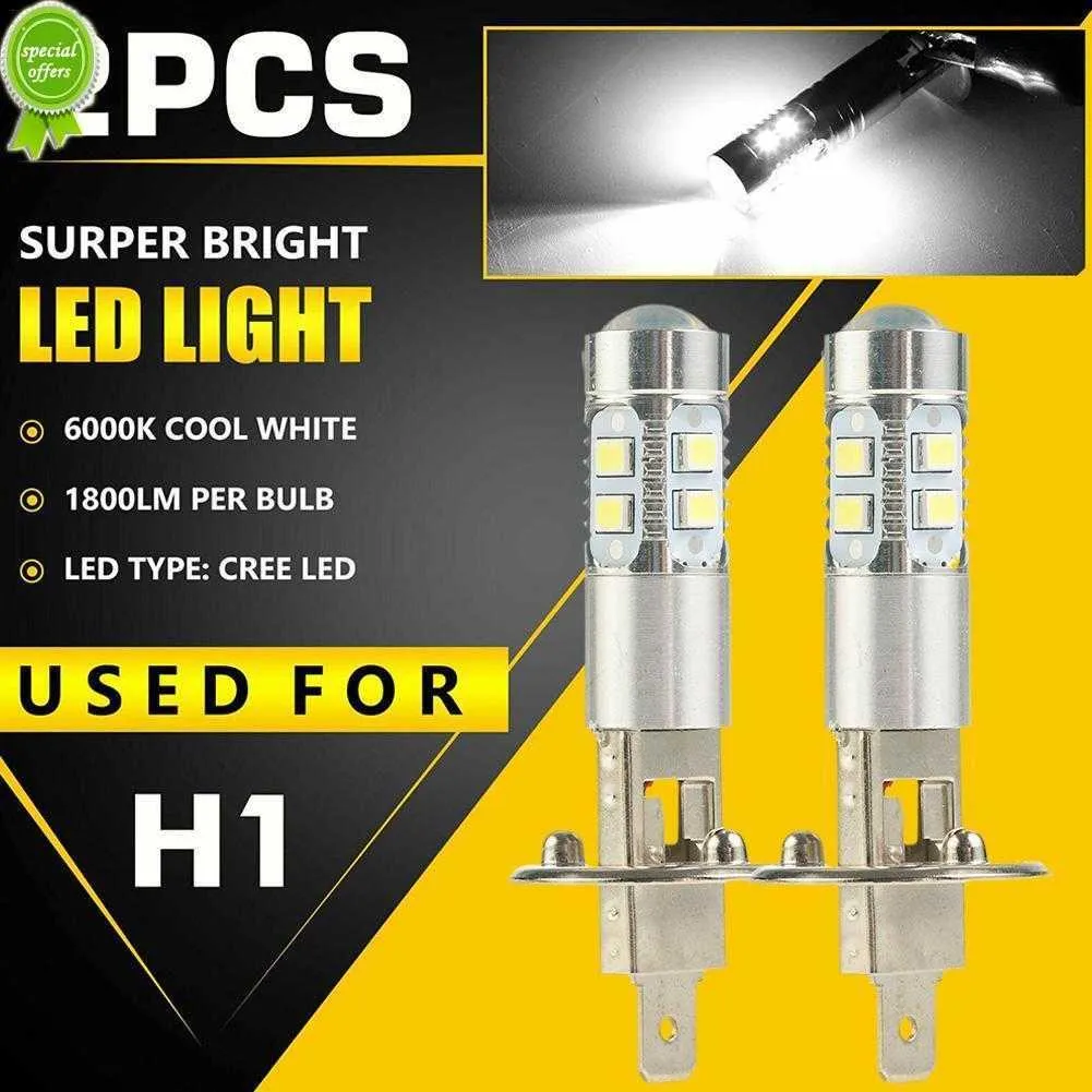 جديد 2PCS H1 LED المصابيح الأمامية لمبة 6000K 100W مصابيح شعاع منخفضة منخفضة سيارة أبيض الضباب ضباب القيادة