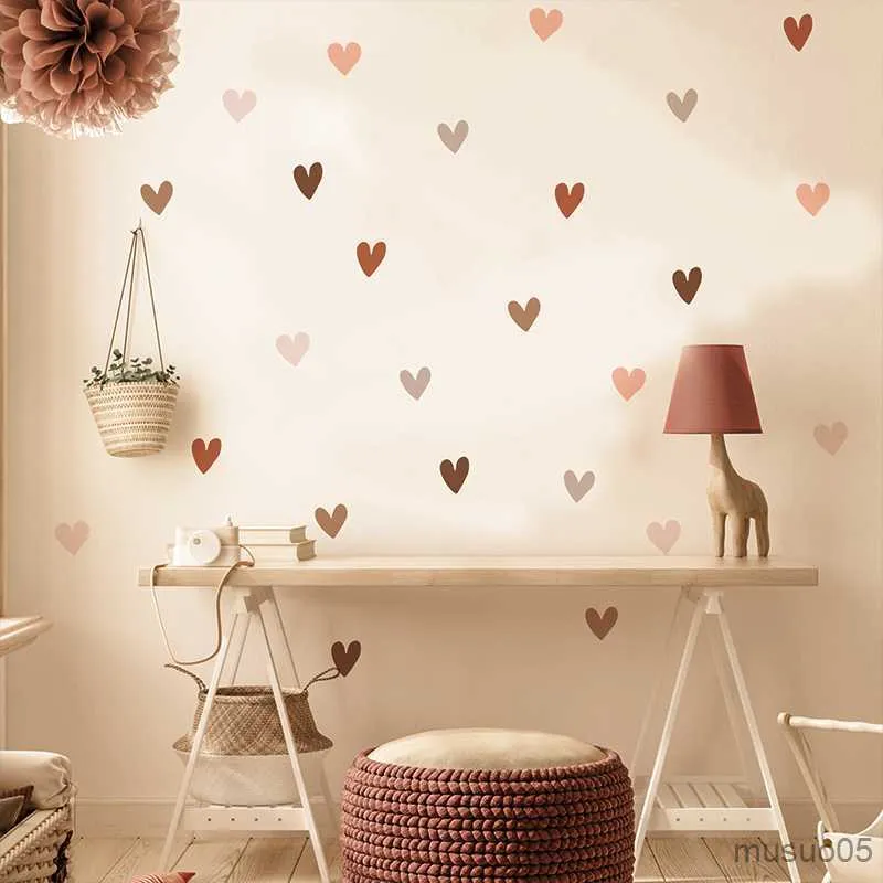 Enfants jouet autocollants coeur Stickers muraux papillon autocollants pour enfants bébé filles garçons chambre Stickers muraux fleurs Sticker mural décor à la maison