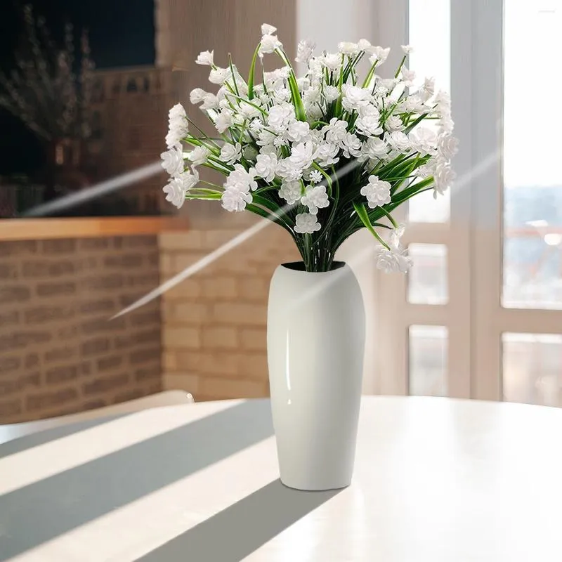 Kwiaty dekoracyjne 2PCS sztuczne dla w pomieszczeniach fałszywych roślin odpornych na zewnątrz UV Faux plastikowy zielony salon wystrój domu