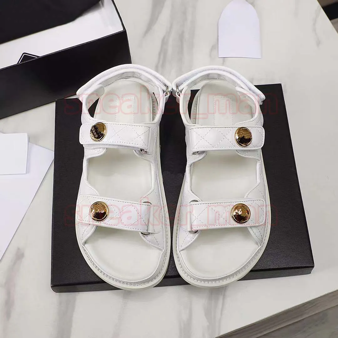 Women Ladies Famous Designer Calfskin Dad Sandals Platform Quilted Sandla Slides Fashion Buckle Ankle Strap Beach Shose Luxury Plate forme DHgate With