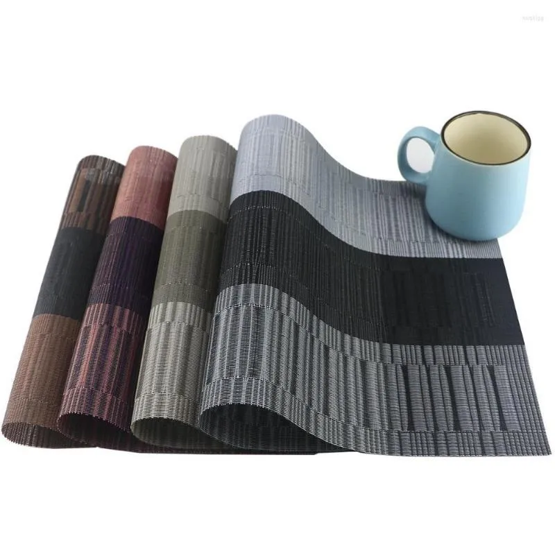 Tafelmatten placemat set van 4 omkeerbare keukendecor geweven placemats voor huisdiner decoratieve multi -kleuren