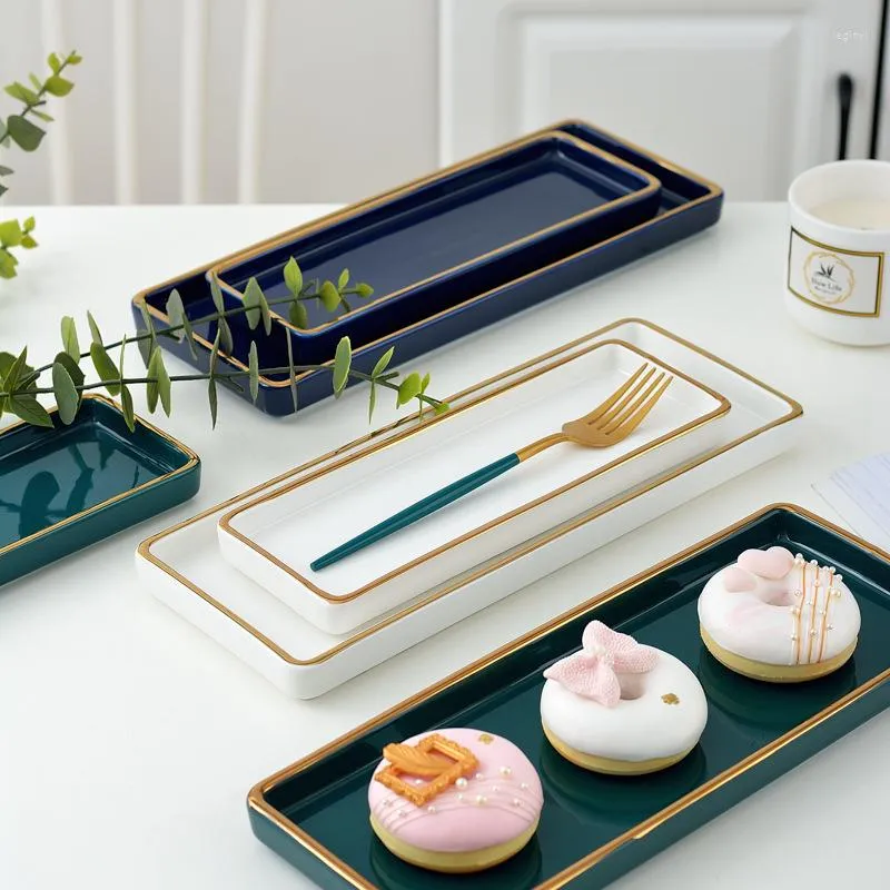 プレートセラミック長方形のプレートPhnom Penh Sushi Porcelain Tableware Dessert Fruit Dish Western Home Kitchens