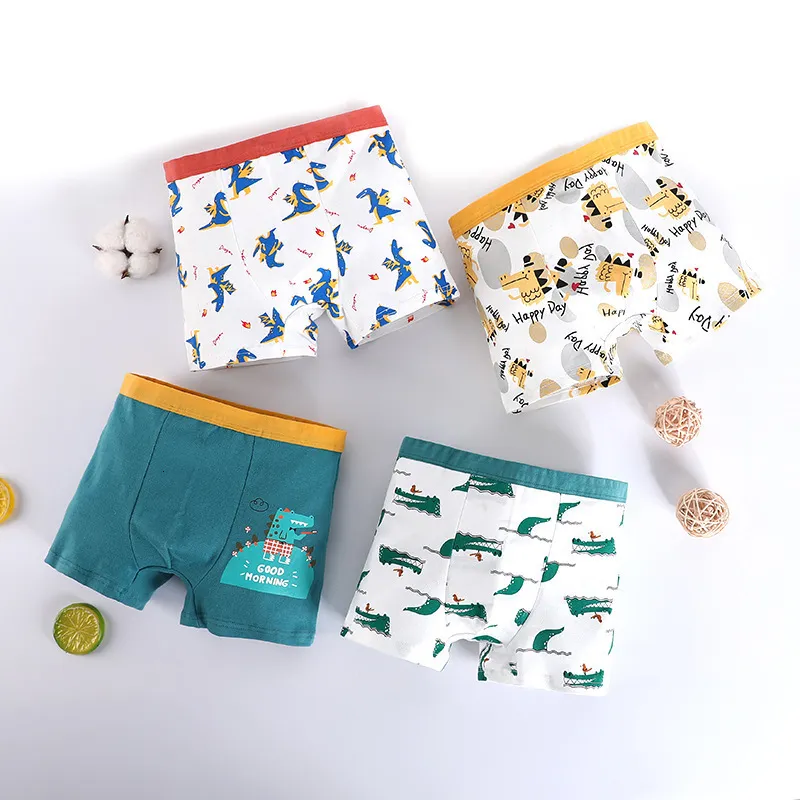 Pack 4 Boxers Garçon Coton - Dessins Animés, Confortables, Respirants, Pour Enfant 2-12 Ans - 2