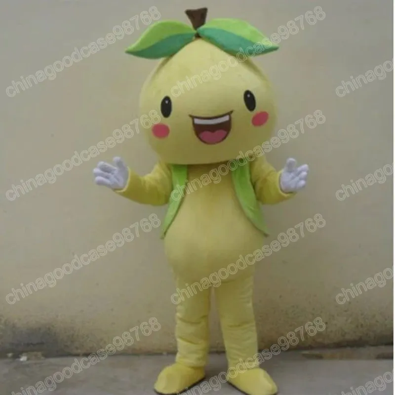 Performance Pear Mascot Costume Hoogwaardige Carnival Festival Jurk Halloween Christmas Unisex Outdoor Advertising Outfit Suit