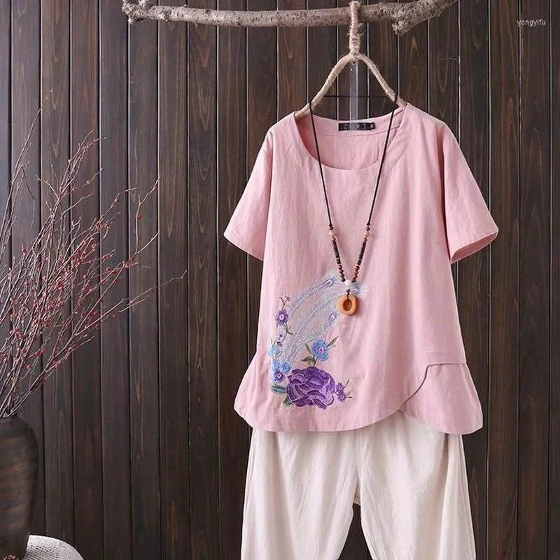 Blusas De Mujer Blusa De Lino Y Algod n De Verano Para Mujer