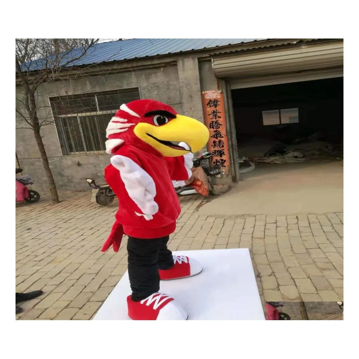 Mascot Costumes High Quality Carnival Adt Red Eagle Costume Real Pictures Deluxe Party Bird Hawk Falcon Factory S7093766 Drop Delive Otgbq