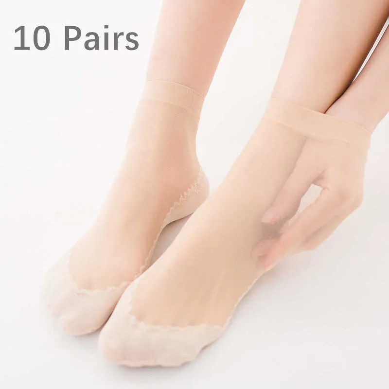 Chaussettes Bonneterie 10 Paires Femmes D'été Transparent Mince Mignon Chaussettes Ensemble Cool Respirant Dames Japonais Kaii Soie Chaussettes Ensemble Pour Les Femmes en gros P230515