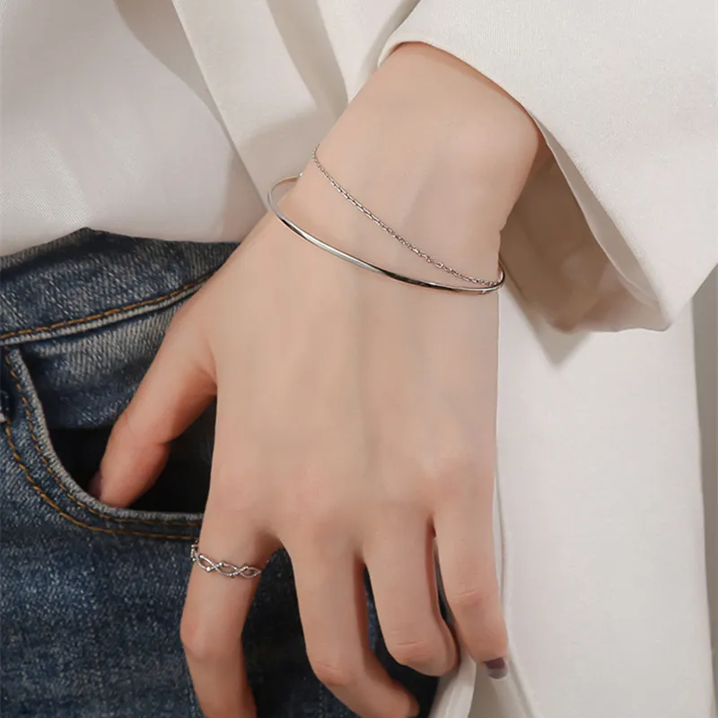 Thin store silver bracelets