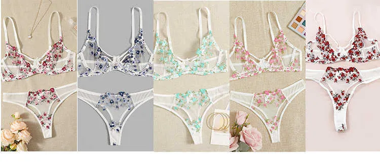 Bikini Air Bra & Panties Women New Sexy Low Waisted ThongNew Female  Wholesale Multicolor Lace Lingerie Straps Transparent Panty Sets Set Womens  Underwear From 21,15 €