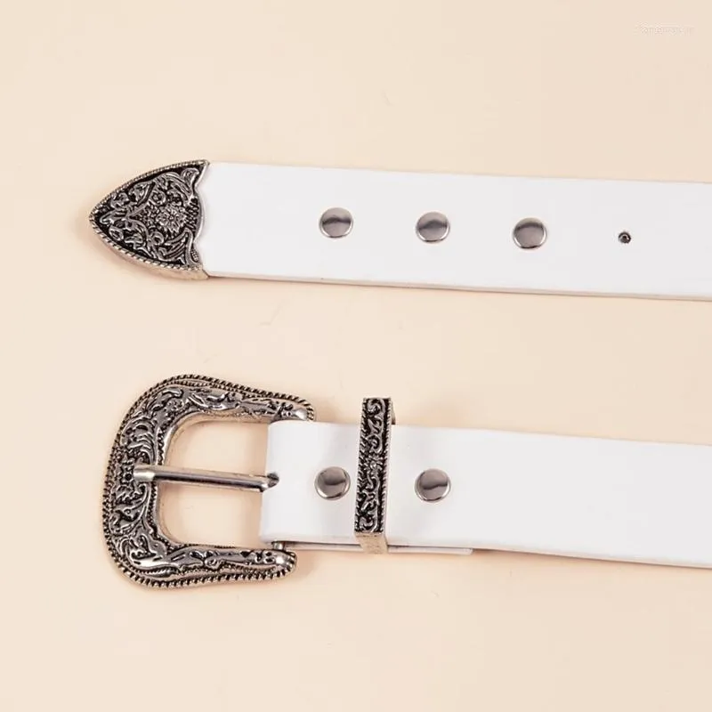 Ceintures m2ea cow-girl chaîne de taille décontractée boucle métalle vintage ceinture unisexe ceinture exquise cloutée occidentale