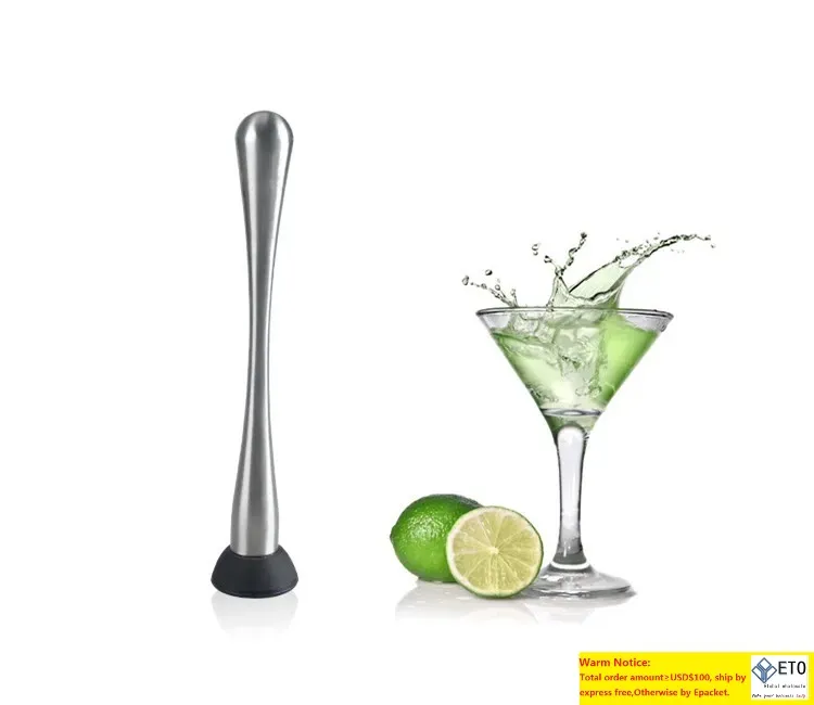 Stainless steel cocktail popsicle lemon Bar muddler swizzle stick crush XB